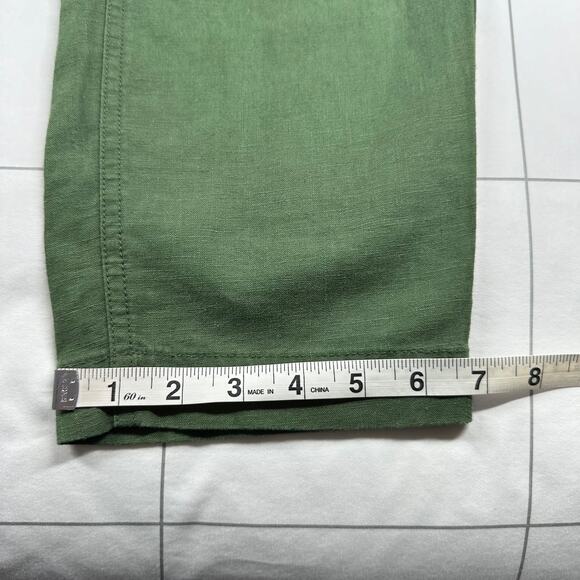 J. Crew Pants Womens Medium Green Seaside Linen Blend Casual Pockets Coastal - Picture 10 of 10